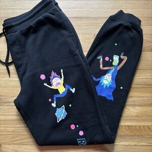 Rick & Morty Joggers Mens XL Graphic Print Fleece‎ Sweatpants Adult Swim Cartoon